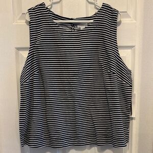 Liz Claiborne/Women's Sleeveless Blouse/American Navy Stripe XL